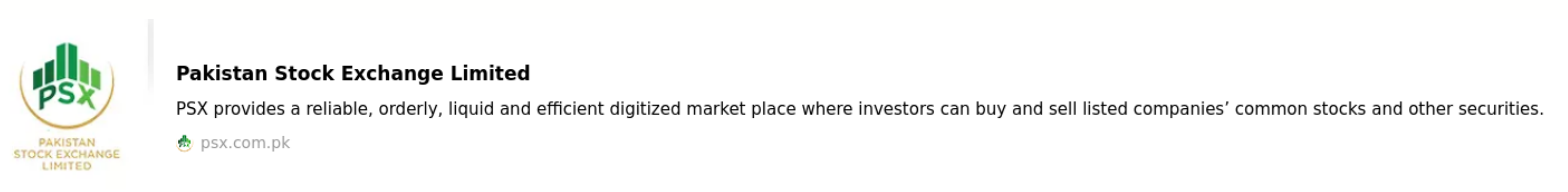 Pakistan Stock Exchange Limited